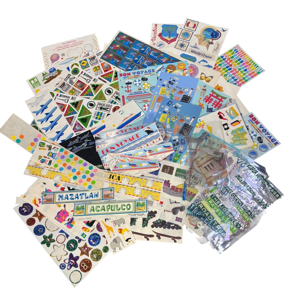 Travel Sticker Lot Mrs Grossmans Stickopotamus Vacation Scrapbook Ephemera VTG